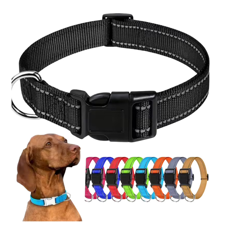 Collar Reflectante Ajustable Paseos Nocturnos Para Perros
