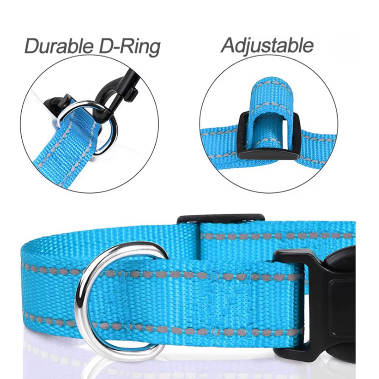 Collar Reflectante Ajustable Paseos Nocturnos Para Perros