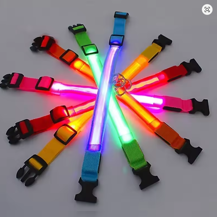 Collar LED Para Perros y Gatos Rosado