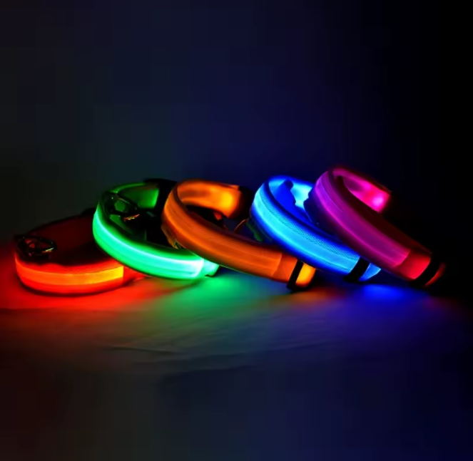 Collar LED Para Perros y Gatos Rosado