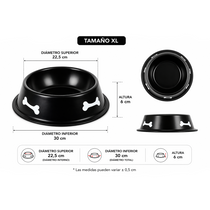 bowl para perro grande diseño hueso acero inoxidable plato resistente comida mascotas varios colores medidas xl