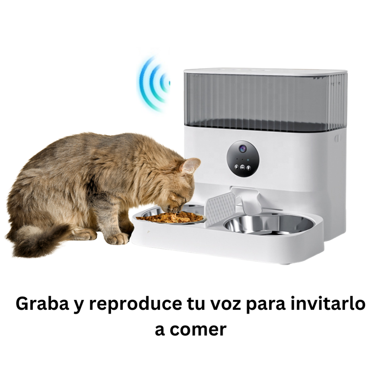 Comedero Automático WiFi con Cámara | Programable y Doble Plato – BYS