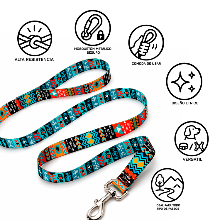 Correa para Perro Con Diseño Tribal 1,2m