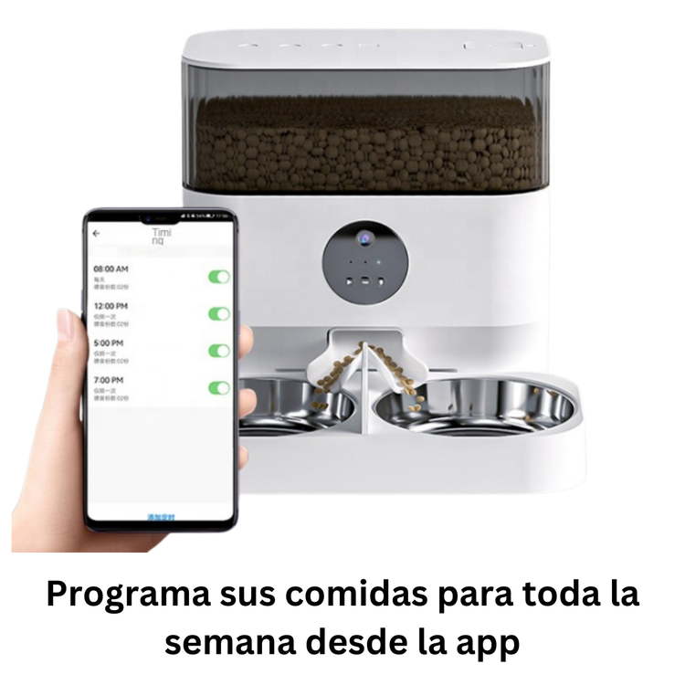 Comedero Automático WiFi con Cámara | Programable y Doble Plato – BYS
