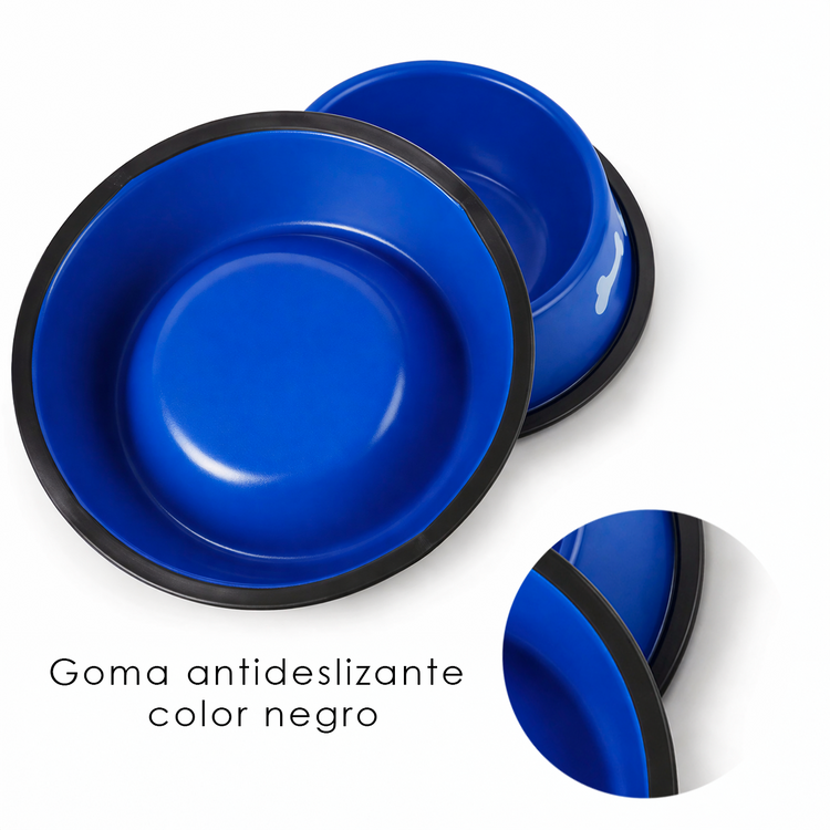 bowl para perro grande diseño hueso acero inoxidable plato resistente comida mascotas caracteristicas