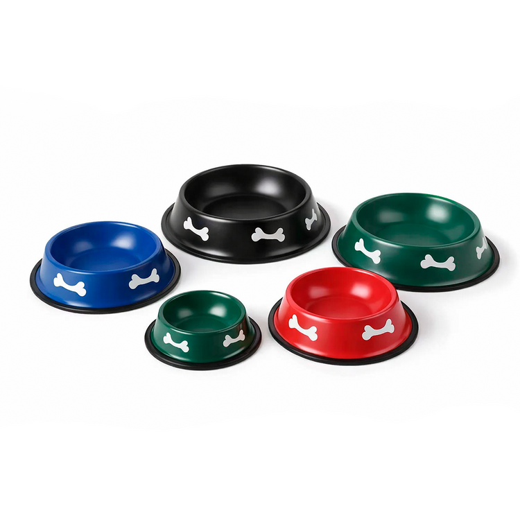 bowl para perro grande diseño hueso acero inoxidable plato resistente comida  varios colores