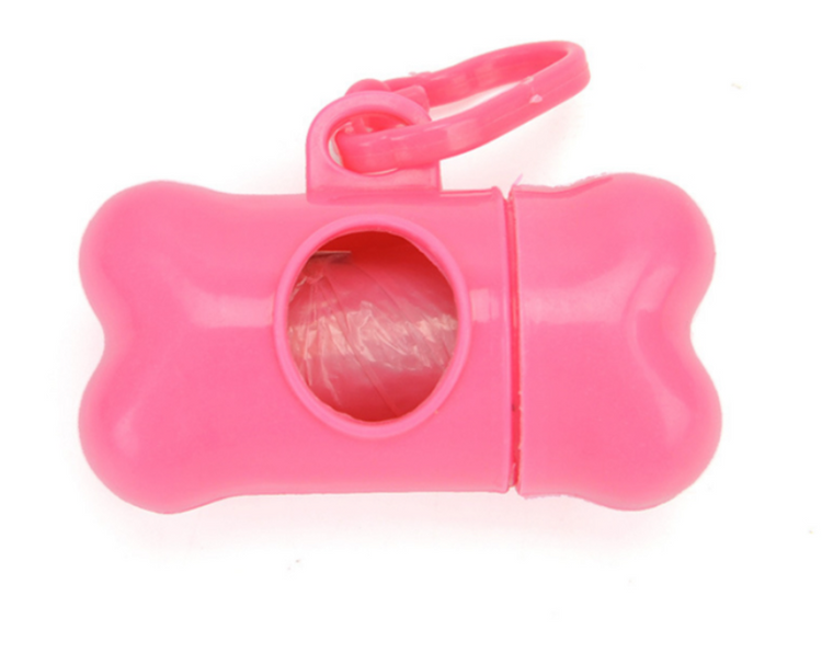 Dispensador De Bolsas Para Perros Portátil Con Clip - Forma De Hueso