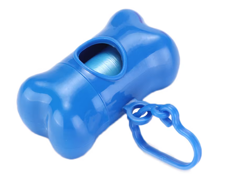 Dispensador De Bolsas Para Perros Portátil Con Clip - Forma De Hueso
