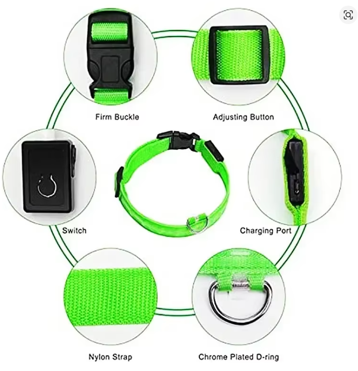 Collar LED Para Perros y Gatos Naranjo