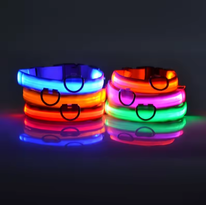 Collar LED Para Perros y Gatos Naranjo
