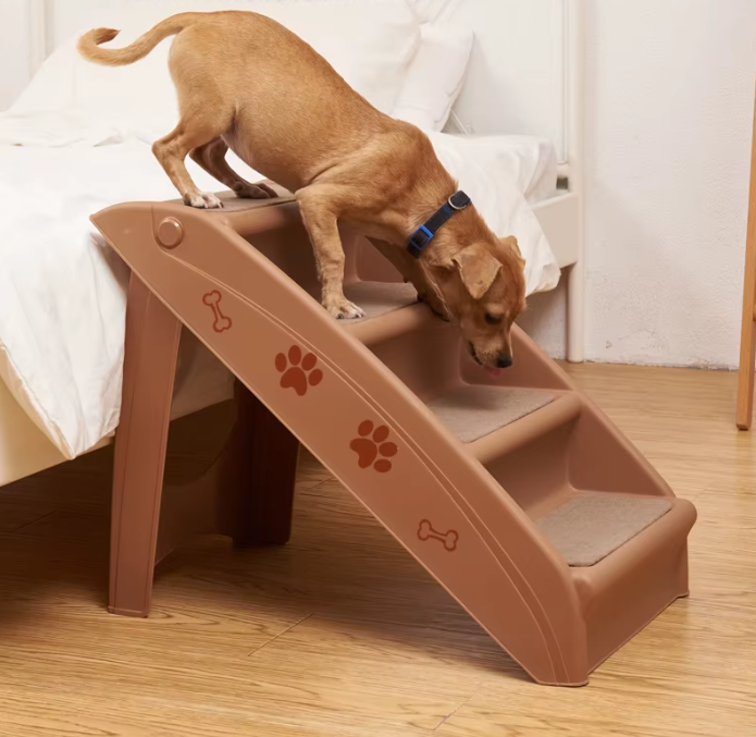 Escalera para Mascotas de 4 Peldaños | Ideal para Perros Pequeños y Gatos Senior