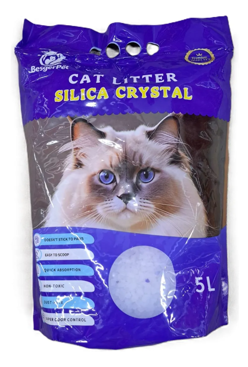 Arena Sanitaria de Sílica Cristal Premium para Gatos | 5L y Pack Ahorro 6 Bolsas – BYS