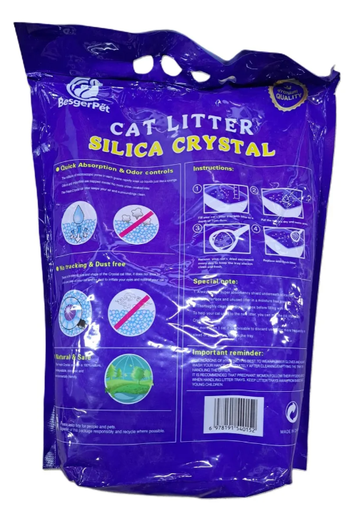 Arena Sanitaria de Sílica Cristal Premium para Gatos | 5L y Pack Ahorro 6 Bolsas – BYS
