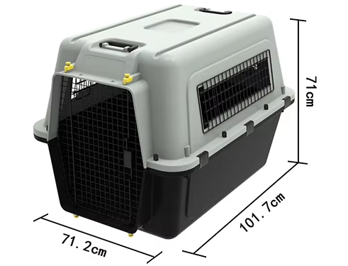 Imagen de producto Jaula transportadora IATA + ruedas: 101.7*71*71cm Negro y Gris