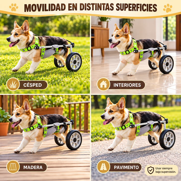 Silla De Ruedas Para Mascotas Ajustable 6 A 9 Kg