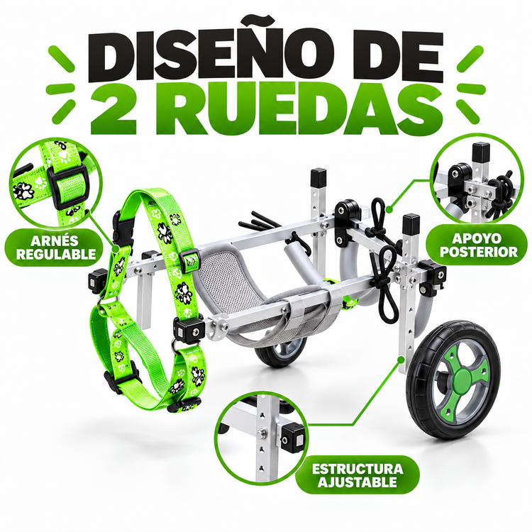 Silla De Ruedas Para Mascotas Ajustable 6 A 9 Kg